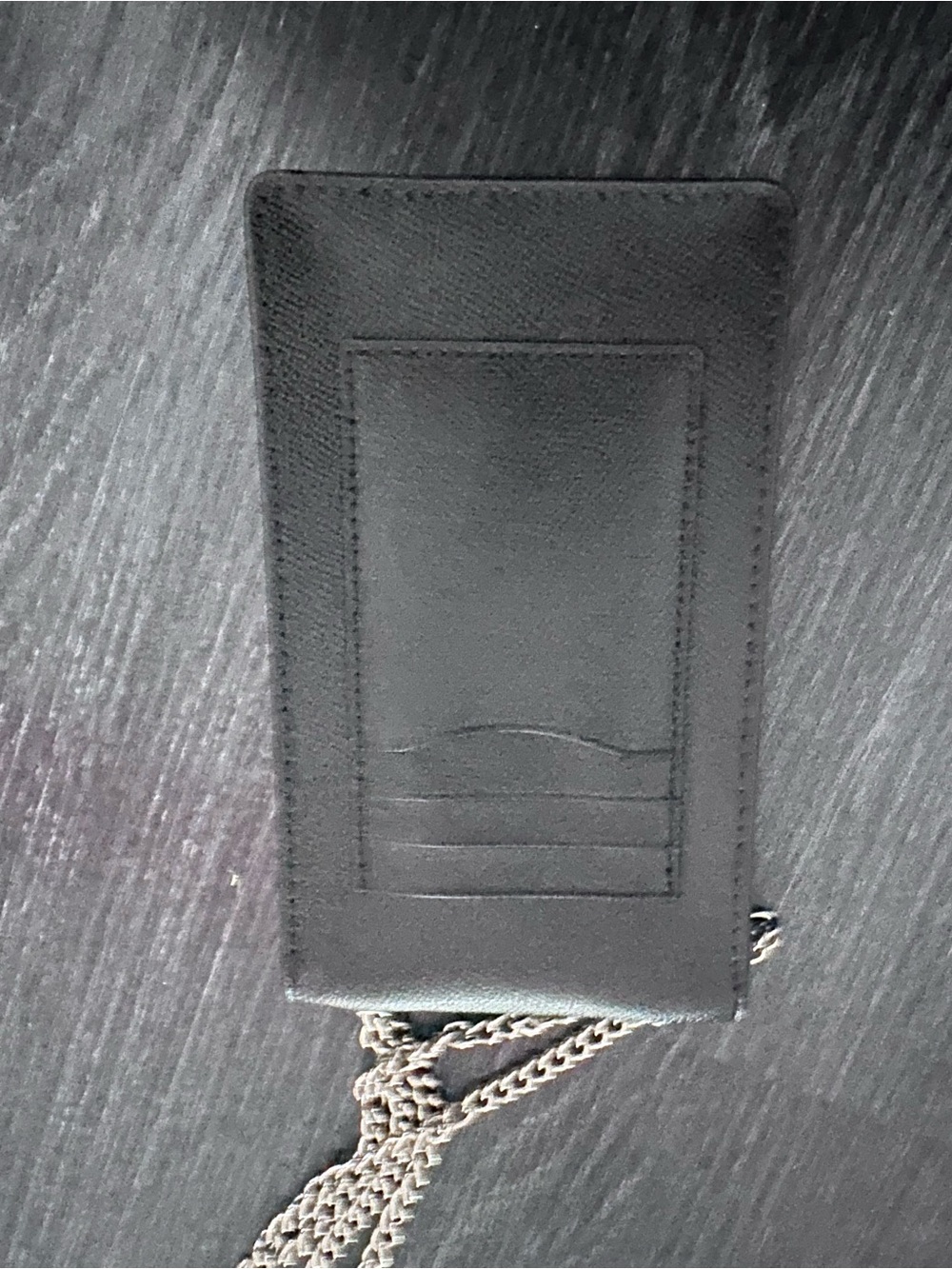 Coach Black Leather Phone Crossbody Chain Wallet Hearts - Picture 8 of 9